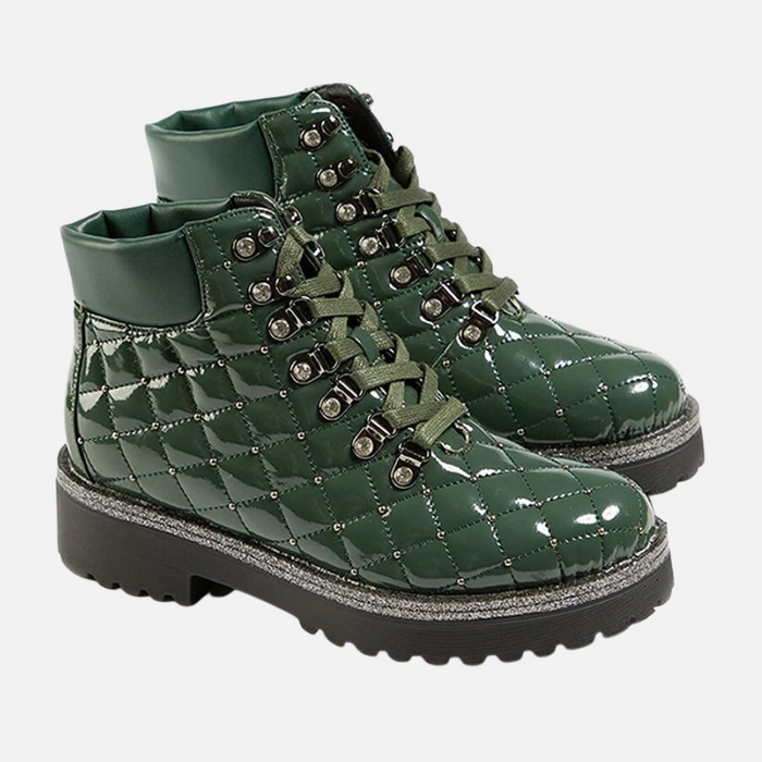 Waterproof Leather Low Heel Ankle Boots