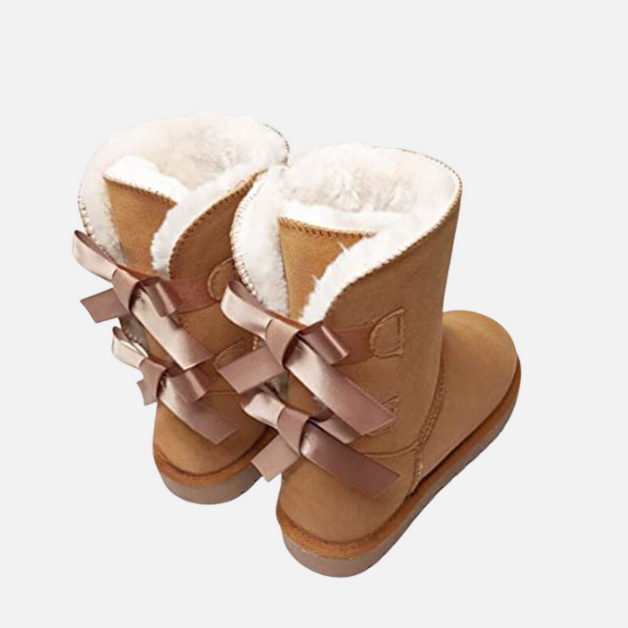 Mid-Calf High Back Bow Snow Boots