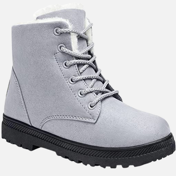Fur Lined Lace Up Snow Boots