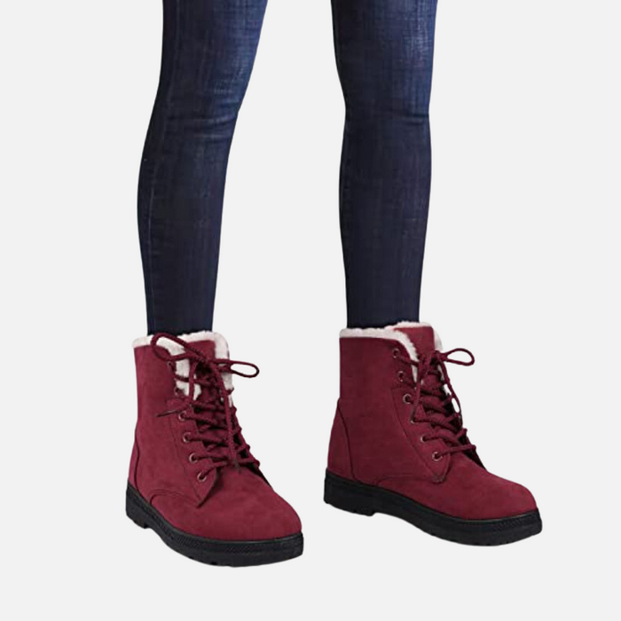 Lace Up Flat Snow Boots