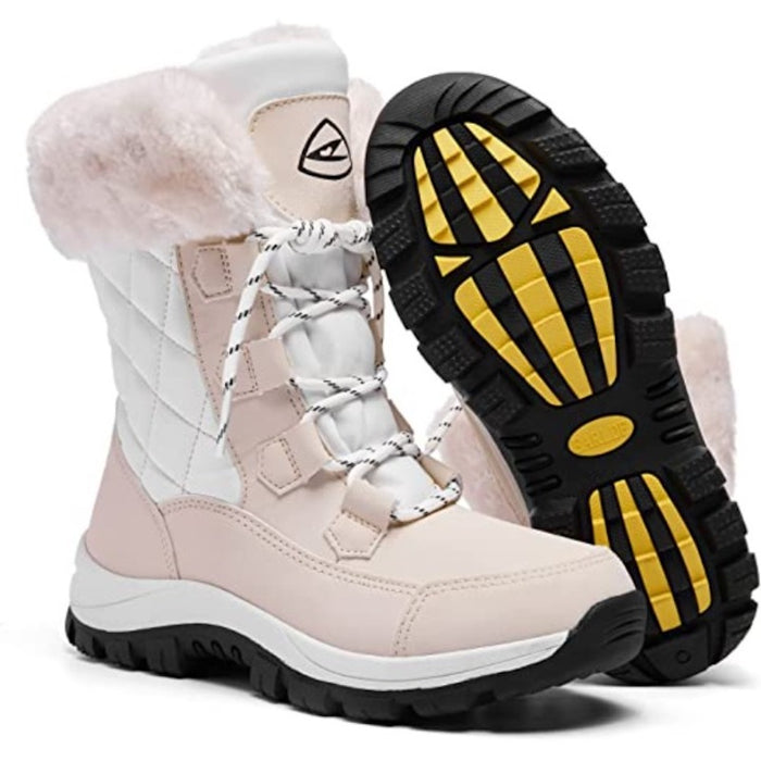 Frostline Black Lace-Up Snow Boots