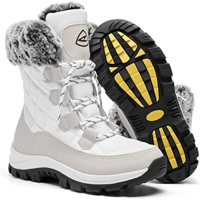 Frostline Black Lace-Up Snow Boots